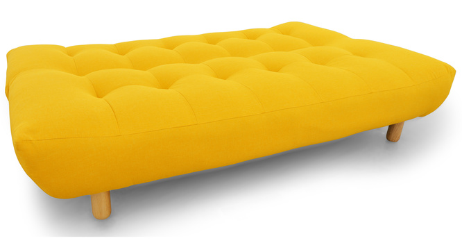 Solonic Fabric Sofa Cum Bed(Yellow)